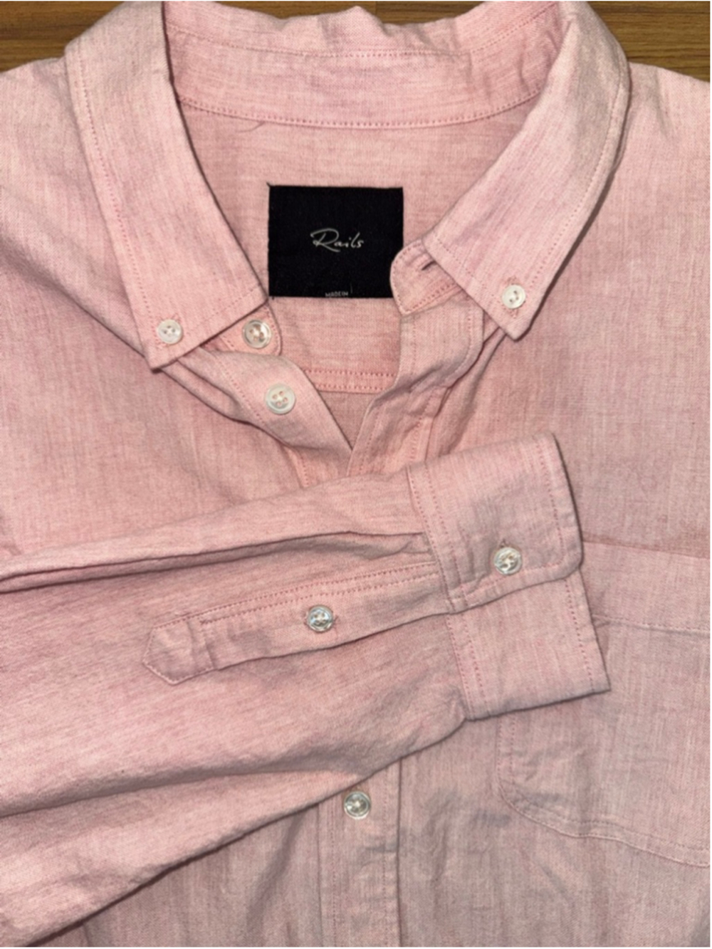 Rails Perry Pink Oxford Button Down Shirt Men’s Large Preppy Casual Coastal